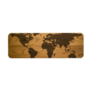 Woodgrain Textured World Map