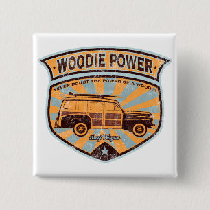 Woodie Wagon 15 Cm Square Badge