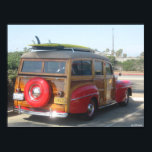 Woodie Wagon Poster<br><div class="desc">A surfer's classic dream vehicle. A woodie wagon. Picture taken at Huntington Beach in the summer of 2013.</div>