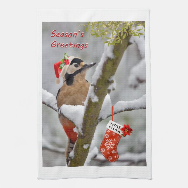 Woodies Christmas Kitchen Towel (Vertical)