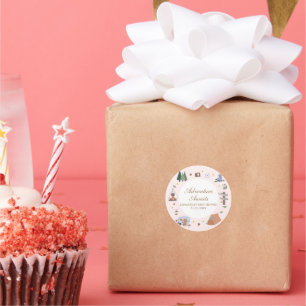 Woodland Adventure Awaits Camping Baby Shower Classic Round Sticker