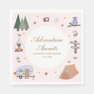 Woodland Adventure Awaits Camping Baby Shower Napkin