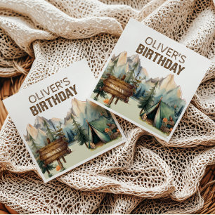 Woodland Adventure Camper Birthday Napkins