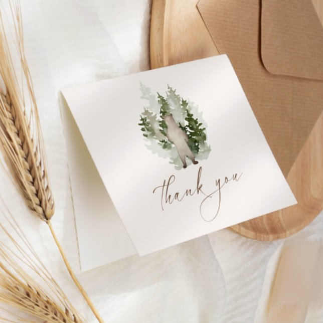 Woodland Adventure Gender Neutral Baby Shower Thank You Card (Creator Uploaded)