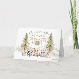 Woodland Adventure Oh Boy Baby Shower Thank You Card