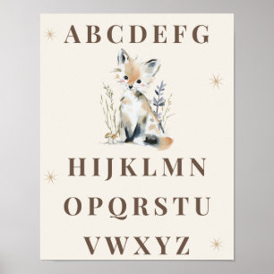 Woodland Alphabet Nursery Print
