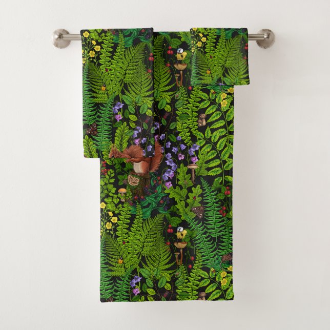 Woodland amimals and plants bath towel set (Insitu)