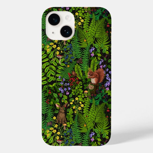 Woodland amimals and plants Case-Mate iPhone case (Back)