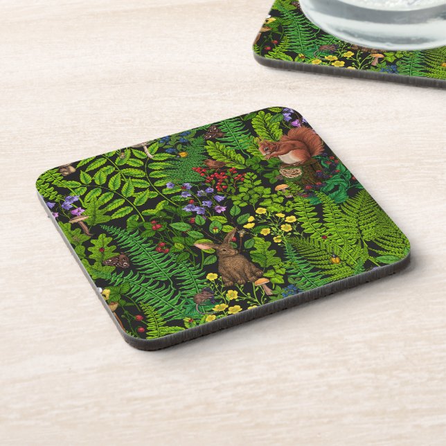 Woodland amimals and plants coaster (Left Side)