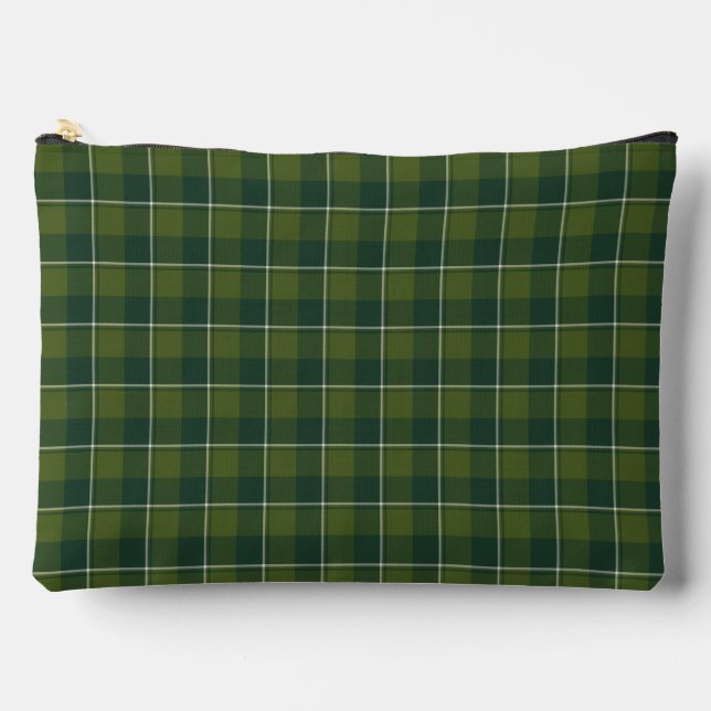 Woodland and Evergreen Plaid Dark Green Accessory Pouch (Front)