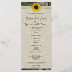 Woodland and Sunflower Wedding Program Programme