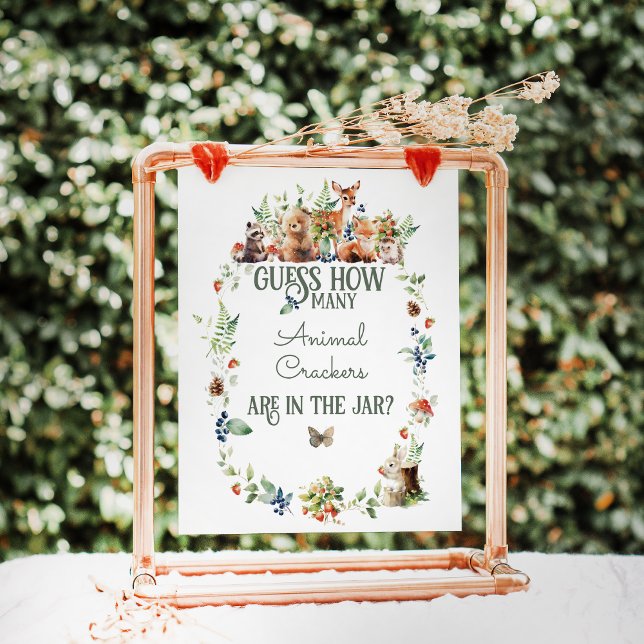 Woodland Animal Adventure Baby Shower Animal Game Poster (Creator Uploaded)