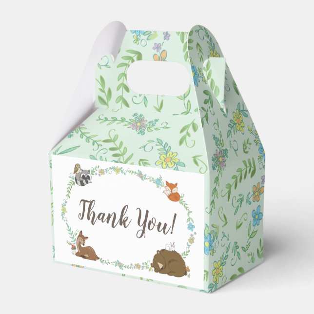 Woodland Animal Baby Shower Favour Box (Front Side)