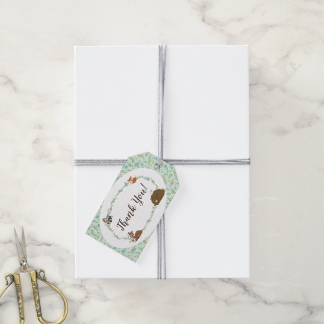 Woodland Animal Baby Shower Gift Tags (With Twine)
