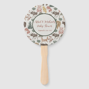 Woodland Animal Baby Shower Hand Fan
