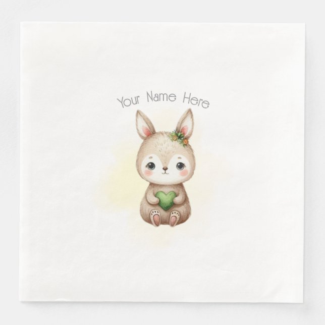 Woodland Animal Baby Shower Napkin (Front)