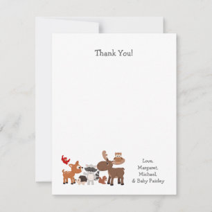 Woodland animal baby shower thank you notes