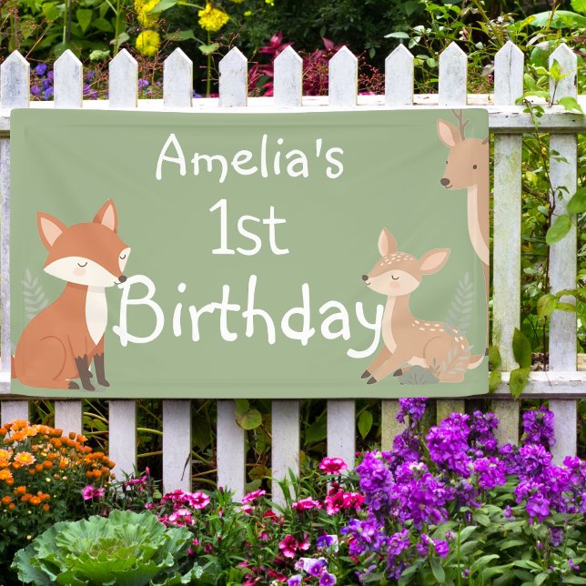 Woodland Animal Birthday Party  Banner (Creator Uploaded)