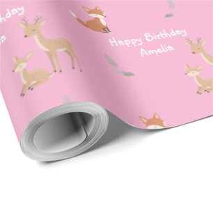 Woodland Animal Birthday Personalised Wrapping Paper