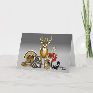 Woodland animal blank card