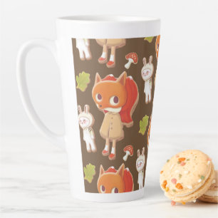 Woodland animal decorated cookies latte mug