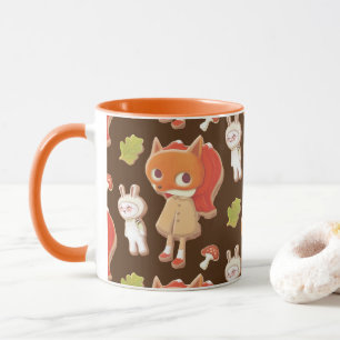 Woodland animal decorated cookies mug
