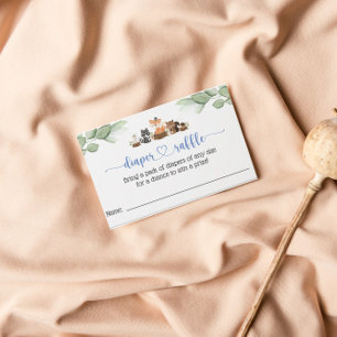 Woodland Animal Diaper Raffle Card Insert