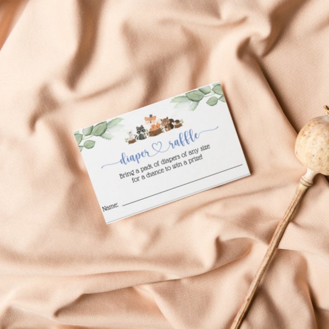 Woodland Animal Diaper Raffle Card Insert (Creator Uploaded)