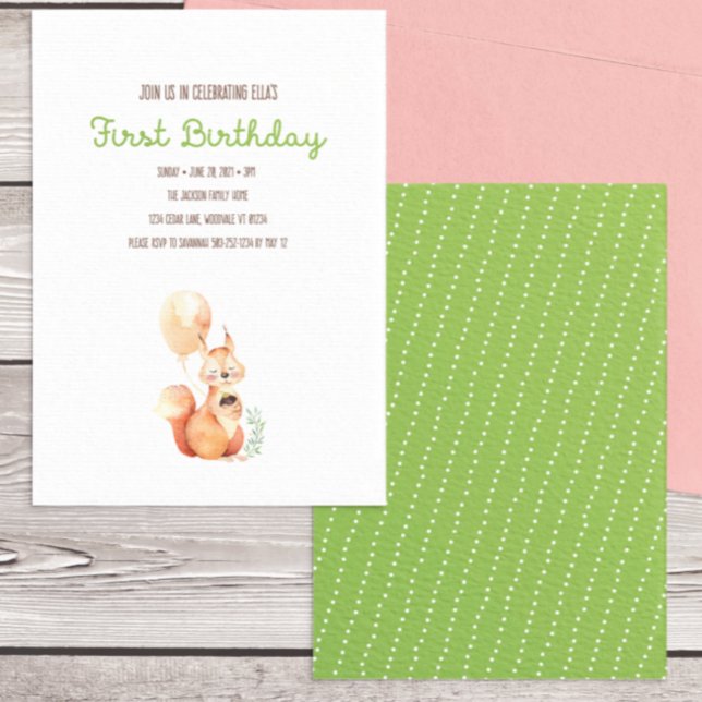 Woodland Animal First Birthday/Shower Invitation (Creator Uploaded)