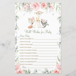 Woodland Animal Floral Well Wishes for Baby