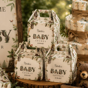 Woodland Animal Forest Wild Pattern baby shower Favour Box