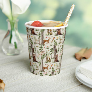 Woodland Animal Forest Wild Pattern baby shower  Paper Cups
