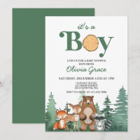 Woodland Animal Forrest Boy Baby Shower