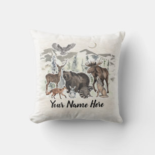 Woodland Animal Friends Personalised Cushion