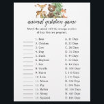 Woodland Animal Gestation Game Baby Shower<br><div class="desc">Baby Shower gestation game.</div>