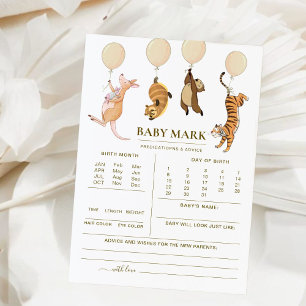 Woodland Animal Kangaroo Predictions Baby Shower 