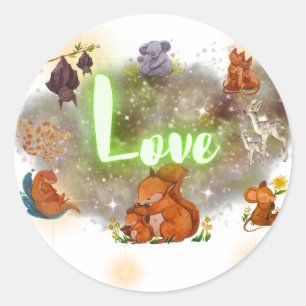 Woodland Animal Love Sticker