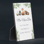 woodland animal ma-mosa bar tabletop easel plaque<br><div class="desc">Celebrate the mum-to-be with a Ma-Mosa Bar at her baby shower.  This easel sign features a cute woodland animal and greenery theme. All text can be customised with any wording of your choice.</div>