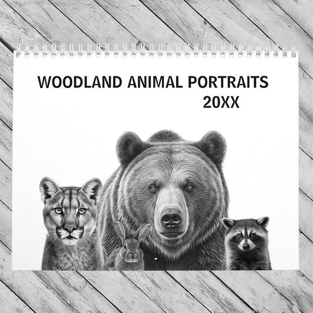 Woodland Animal Modern Bear Deer Wolf Fox  Calendar (Creator Uploaded)