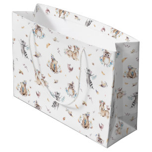 Woodland Animal Tribal Baby Shower Large Gift Bag