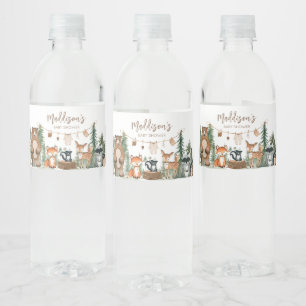 Woodland Animals Adventure Awaits Baby Shower Water Bottle Label
