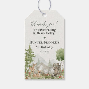 Woodland Animals  Adventure Awaits Birthday Favour Gift Tags