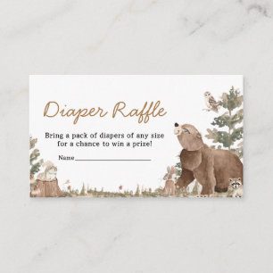 Woodland Animals Adventure Awaits Diaper Raffle Enclosure Card
