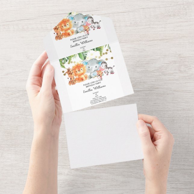 Woodland Animals Adventure Baby Shower All In One Invitation (Tearaway)