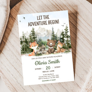 Woodland Animals Adventure Baby Shower Invitation