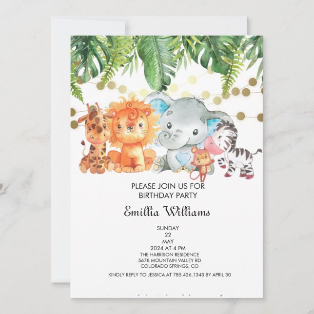 Woodland Animals Adventure Baby Shower Invitation (Front)
