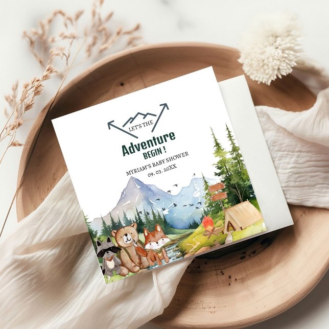 Woodland Animals Adventure Baby Shower Napkin (Creator Uploaded)