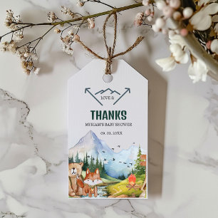Woodland Animals Adventure Baby Shower Thank you Gift Tags