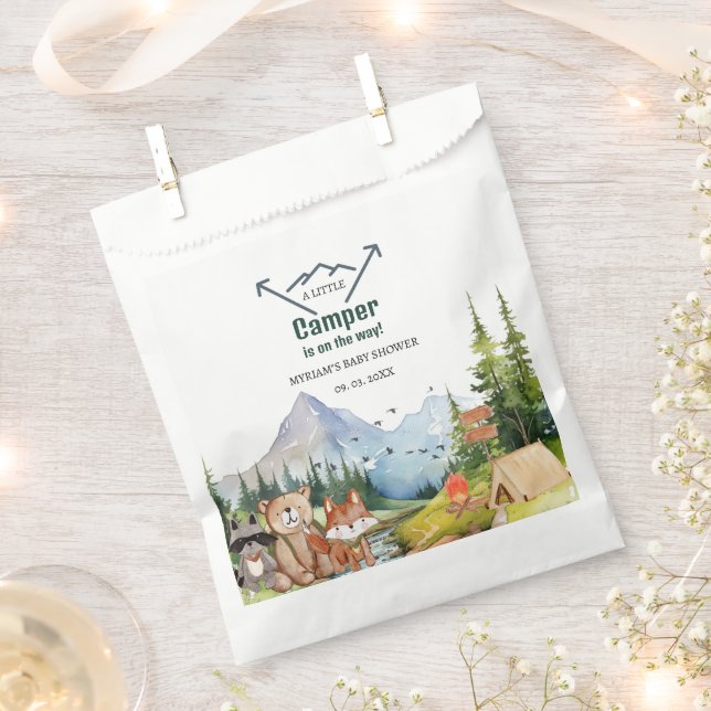 Woodland Animals Adventure Camper Baby Shower Favour Bags (Clipped)