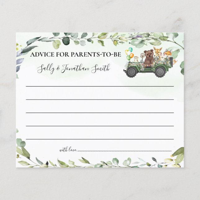 Woodland Animals Advice for Parents to-be card (Front)